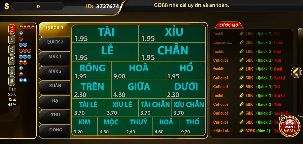 Luôn tập trung và bình tĩnh khi chơi game tại go 88