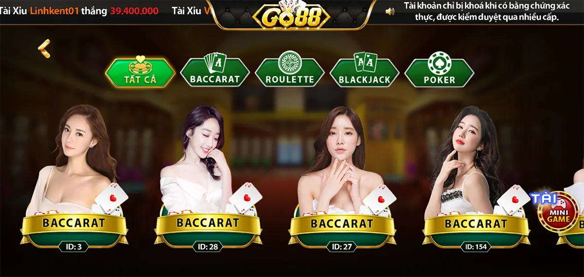 Bí kíp chơi live casino tải go88 